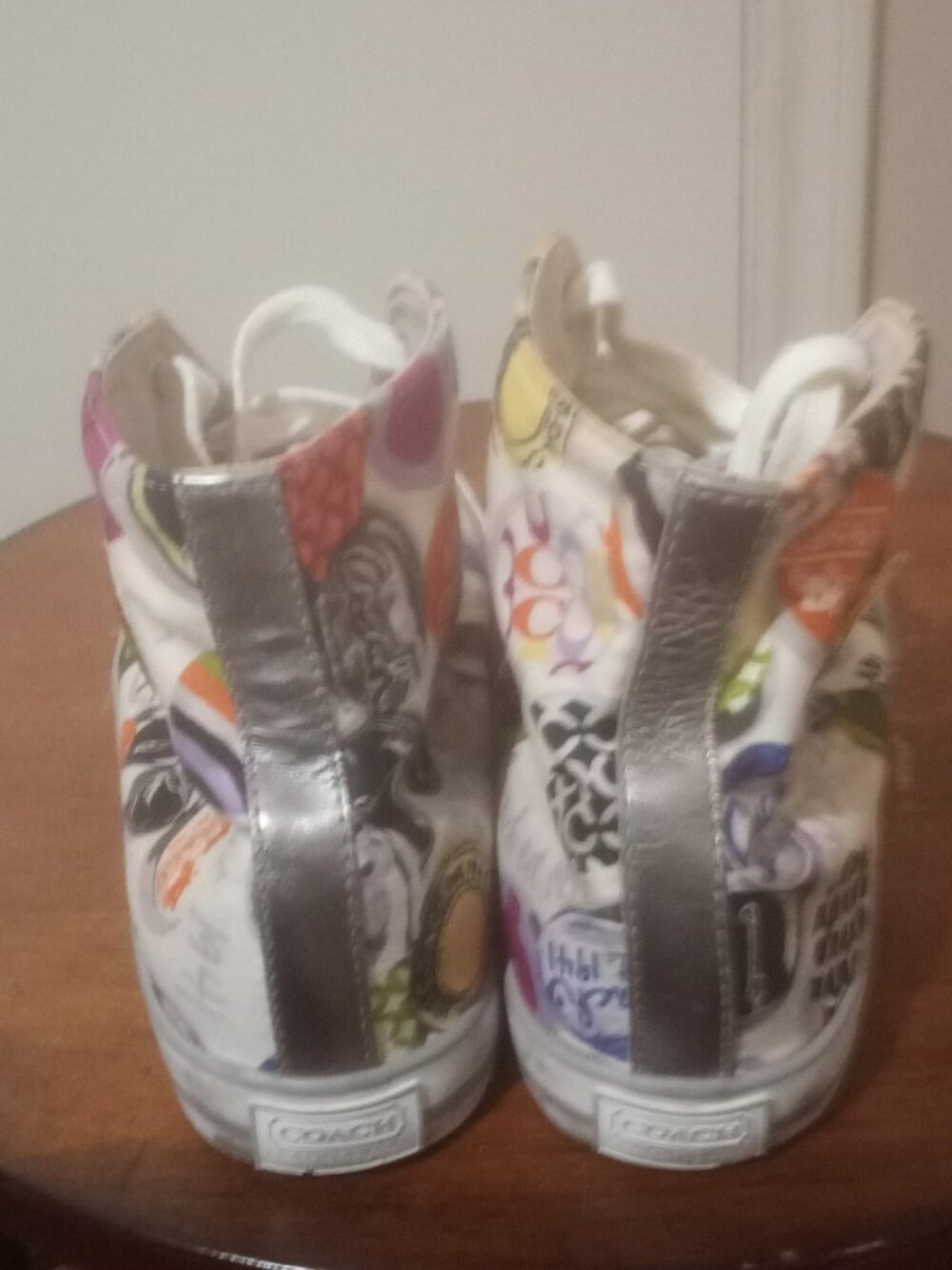 Women's Coach Cardinal High Top Graffiti Sneakers Size 7B multicolor canvas - Picture 11 of 14